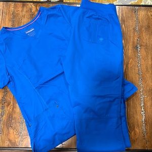 purple label, yoga by healing, hands, top, and bottoms